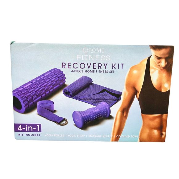 Lomi Fitness Recovery Kit 4-Piece Home Fitness Set ( Yoga Roller/ Strap/Massage - Picture 1 of 2